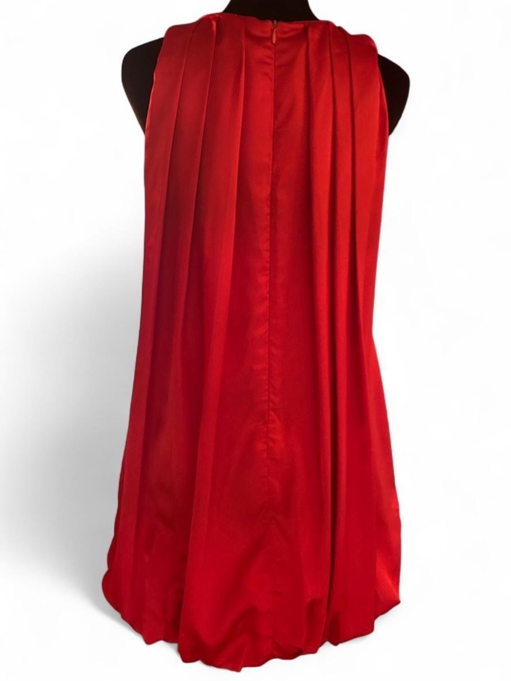 Y2K  Red Pleated bubble  Mini Dress with Rosette Shoulder - Picture 2 of 8